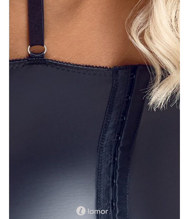 * COTTELLI  Elegante verleiding in zwart en donkerpaars – deze Cottelli Lingerie Strapshemd & String Ouvert set combineert luxe materialen met een sensueel design.