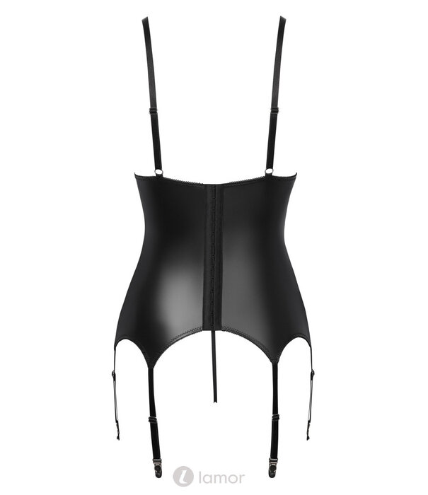 * COTTELLI  Elegante verleiding in zwart en donkerpaars – deze Cottelli Lingerie Strapshemd & String Ouvert set combineert luxe materialen met een sensueel design.