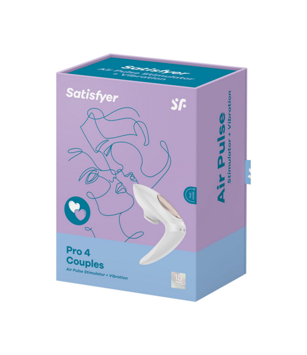 Satisfyer Pro 4 - Couples Air Pulse Stimulator en Vibratie - Wit/Roze Goud