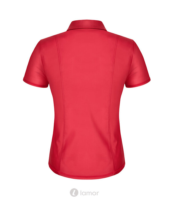 * RFP Rood wetlook overhemd  met opstaande kraag van het merk RFP