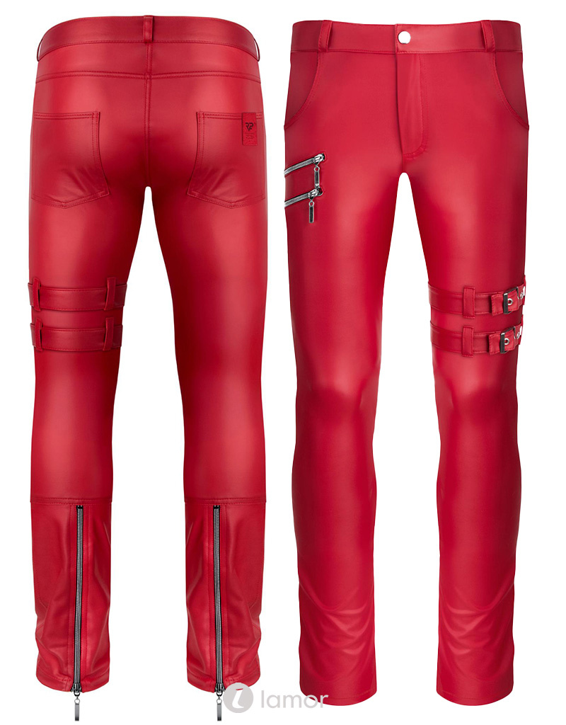 * RFP Rode wetlook heren broek, Tommaso002 afbeelding