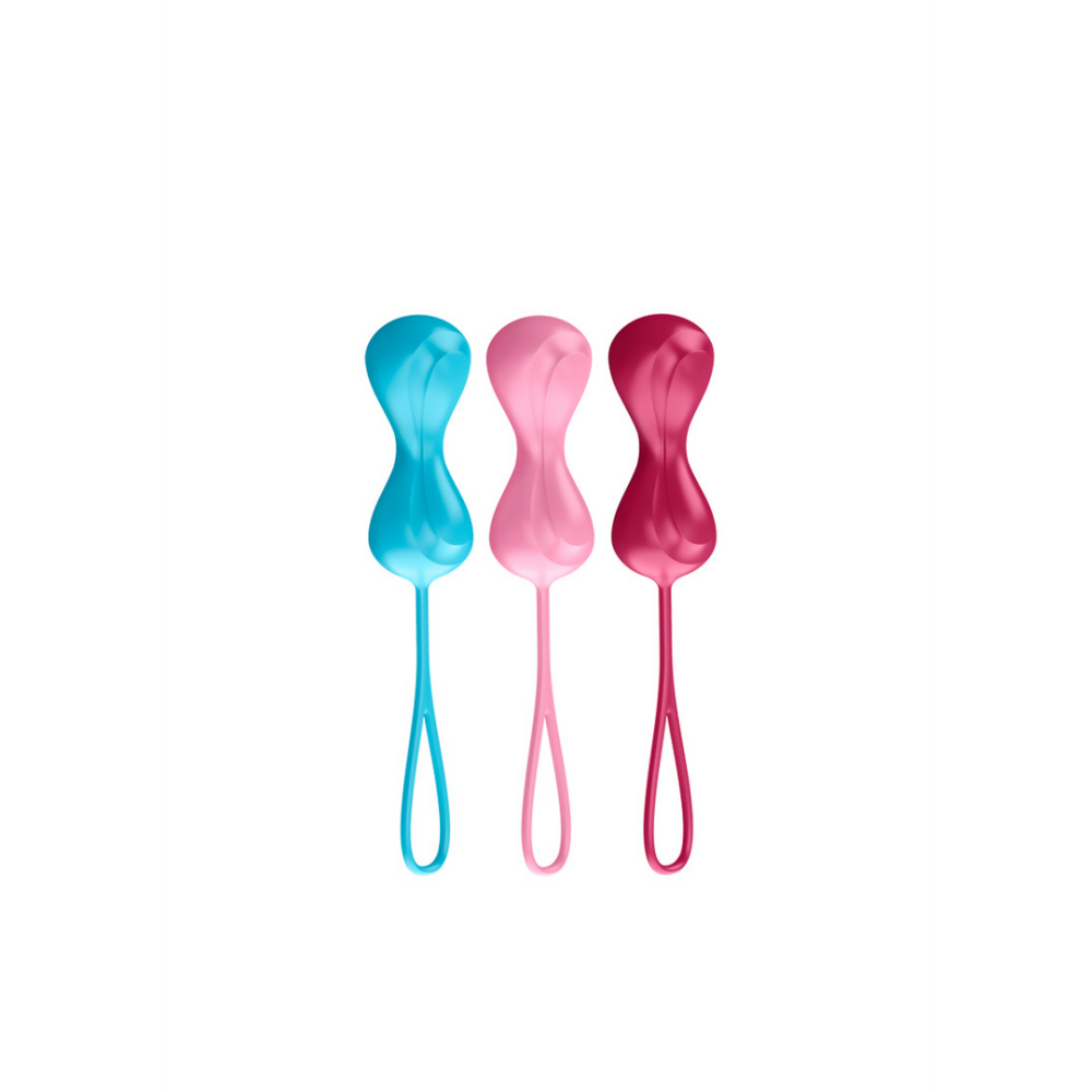 Satisfyer Power Balls - Kegel Balls - 3 Stuks - Turquoise/Rood/Roze afbeelding
