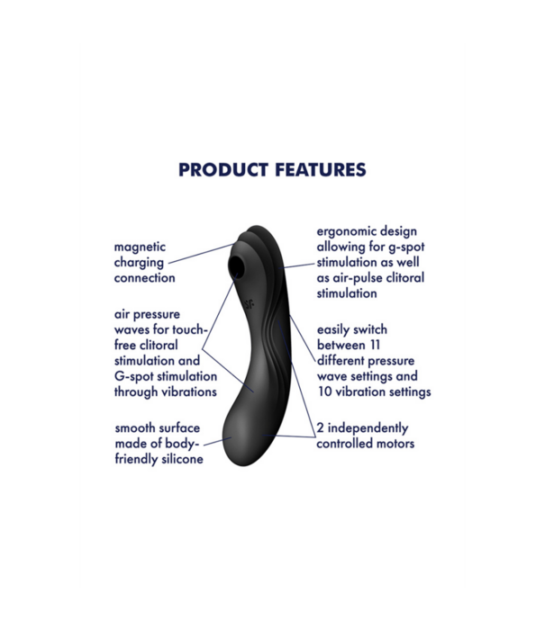 Satisfyer Curvy Trinity 4 - Insertable Air Pulse Vibrator - Zwart