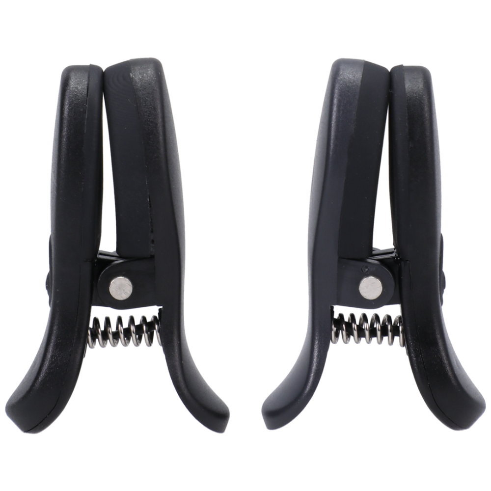 Doc Johnson Vibro Grippers - Vibrerende Tepelklemmen met Koffer - Zwart afbeelding