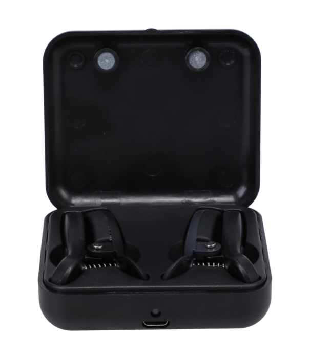 Doc Johnson Vibro Grippers - Vibrerende Tepelklemmen met Koffer - Zwart