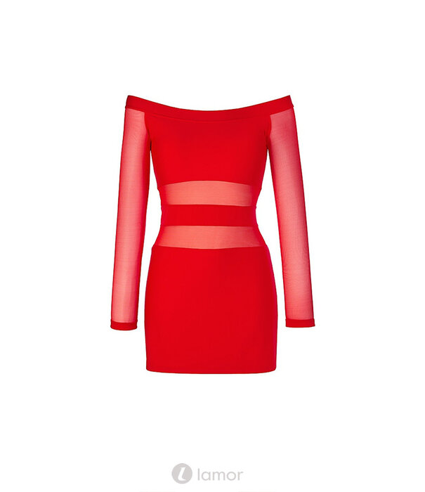 * AXAMI Elegant Rood Langarm Jurkje van Tüll en Stretchmateriaal – Sexy & Comfortabel