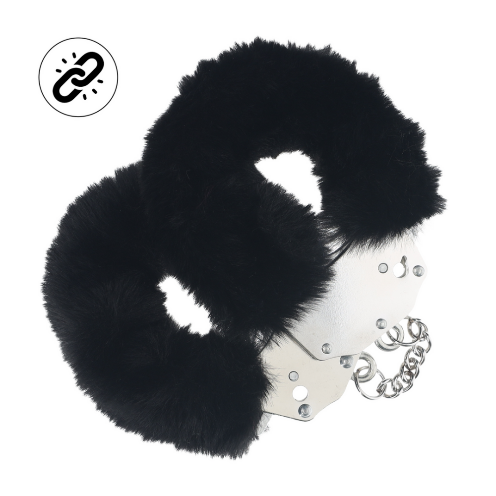 Ouch! by Shots Zware Fluffy Handboeien - Zwart afbeelding
