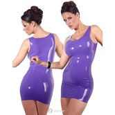 Paars Latex Mini Jurkje – Strak aangesloten, mouwloos en verleidelijk kort