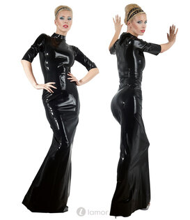 Latex jurk met doorlopende rits, LX2900092