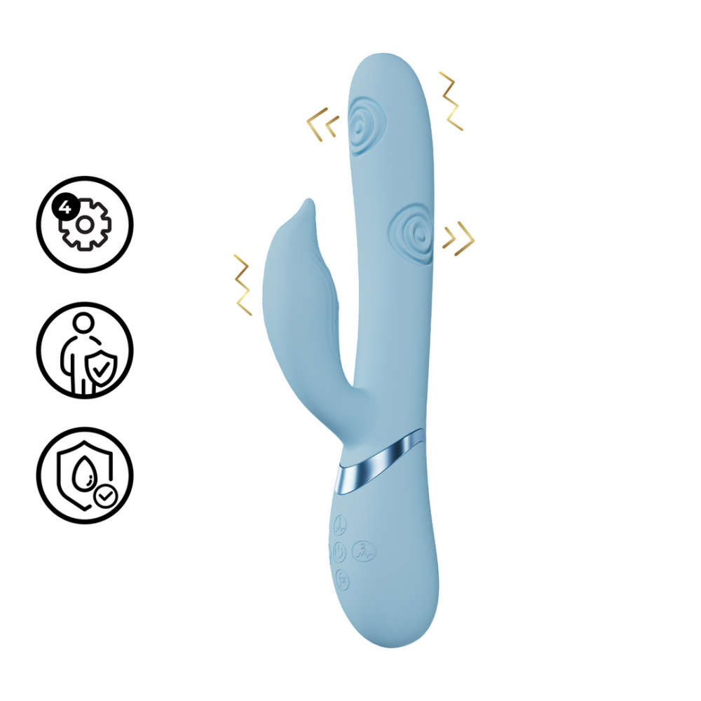 VIVE by Shots Pallina - G-Spot Vibrerende en Tikken Kralen Clitorisstimulator - Blauw afbeelding