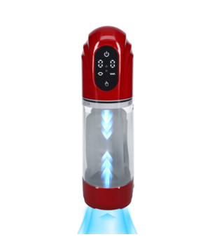 TechnoThrust - Automatische Waterdichte Masturbator Pomp - Metallic Rood
