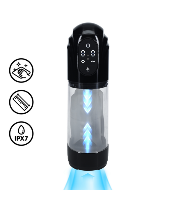 Pumped by Shots TechnoThrust - Automatische Waterdichte Masturbator Pomp - Zwart