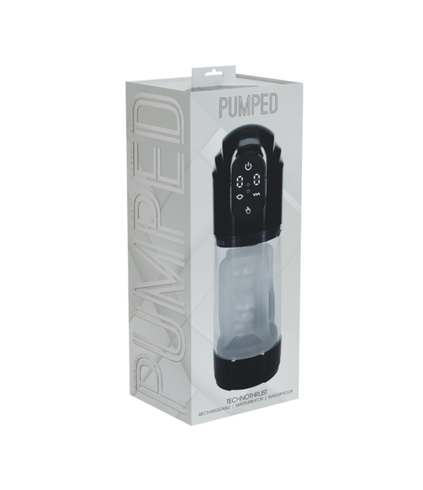 Pumped by Shots TechnoThrust - Automatische Waterdichte Masturbator Pomp - Zwart