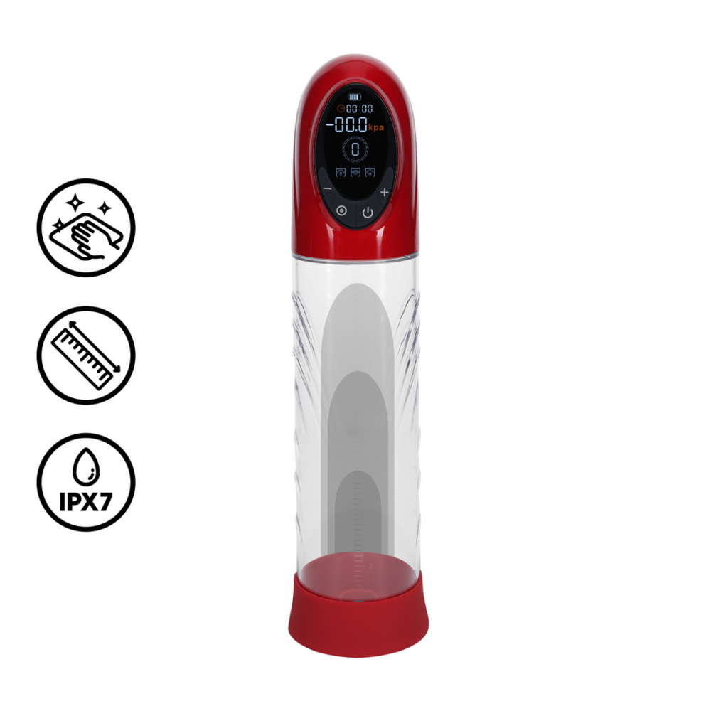 Pumped by Shots CyberPulse - Automatische Waterdichte Penis Pomp - Metallic Rood afbeelding