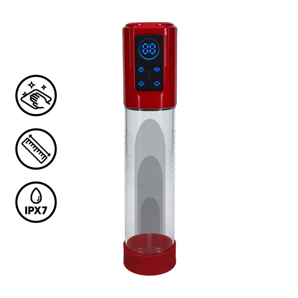 Pumped by Shots MegaLift - Automatische Waterdichte Penis Pomp - Metallic Rood afbeelding