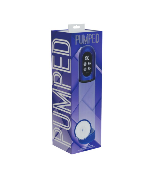 Pumped by Shots Engage - Automatische Waterdichte Penis Pomp en Masturbator - Metallic Blauw