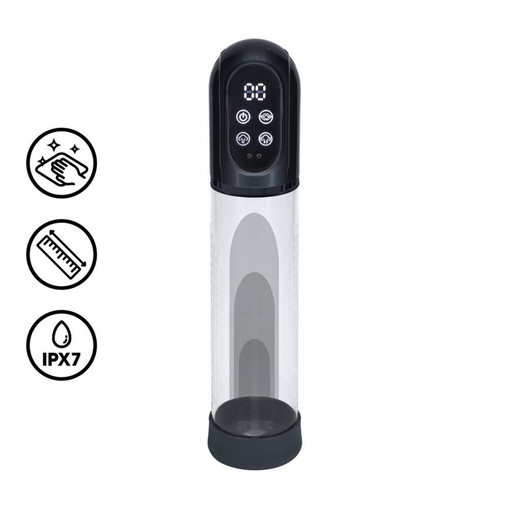 Pumped by Shots Engage - Automatische Waterdichte Penis Pomp en Masturbator - Gun Metal afbeelding