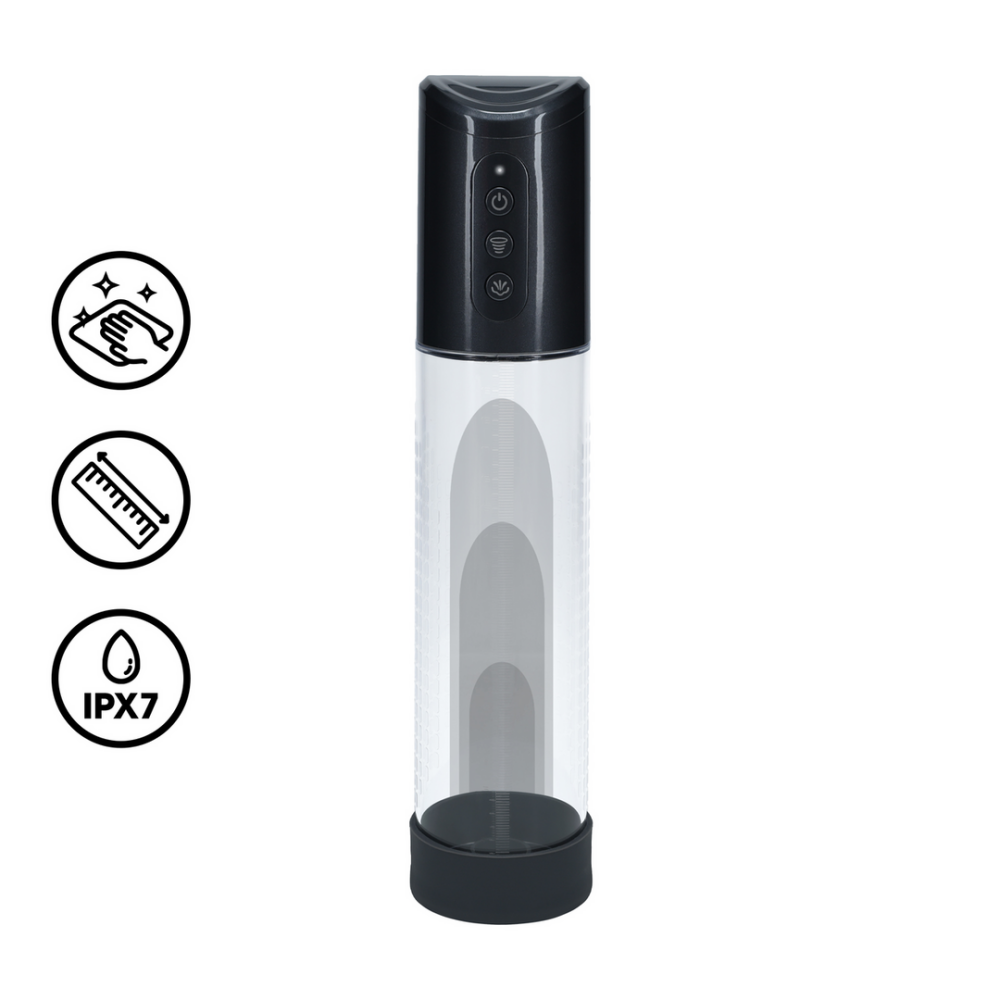 Pumped by Shots HyperPump - Oplaadbare Penis Pomp - Gun Metal afbeelding