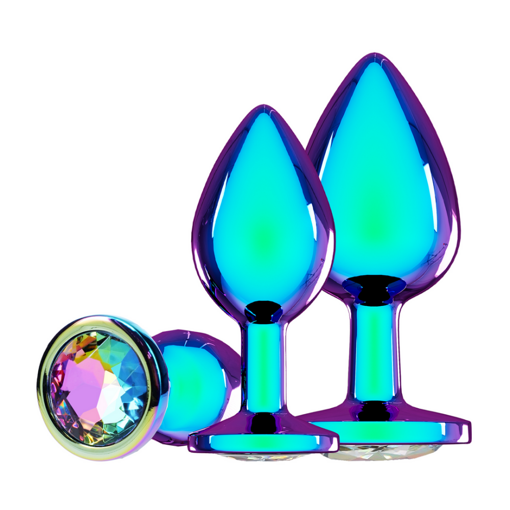 Ouch! by Shots Venice Collectie - Metaal Anale Plug Set - Iriserend afbeelding