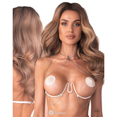 Luxe Harnas Bra Lustique van Obsessive in wit met ouvert design, zilverkleurige kettinkjes en handgemaakte premium afwerking