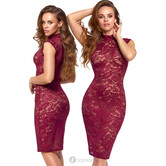 Bordeauxrode kanten jurk van Cottelli Lingerie – stijlvol, elastisch & comfortabel
