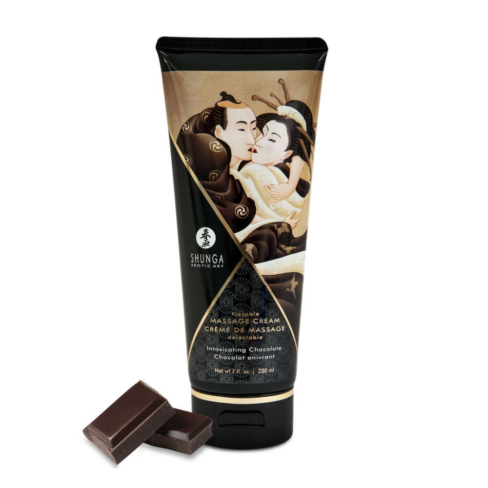 Shunga Kusbare Massagecrème - Verslavende Chocolade - 7 floz / 200 ml afbeelding