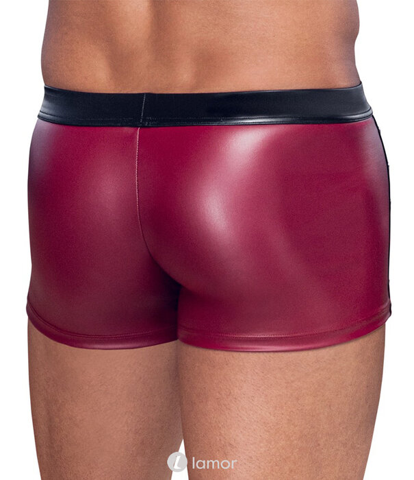 * NEK NEK rode mattlook short met zwarte contrasten, drukknopen en net-inzetten