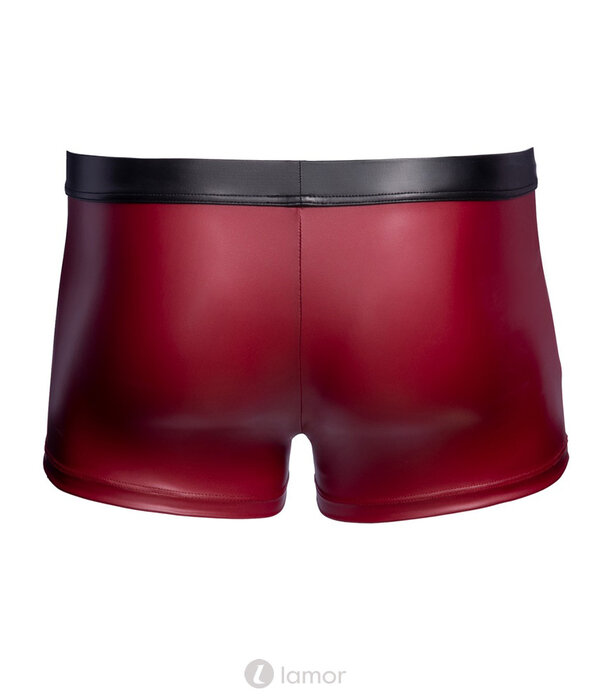 * NEK NEK rode mattlook short met zwarte contrasten, drukknopen en net-inzetten