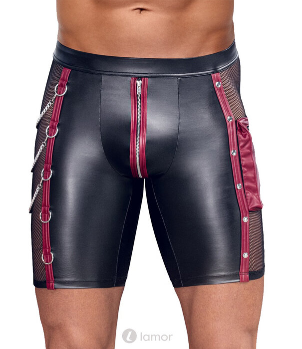 * NEK NEK short in zwart mattlook met kettingen & cargozak