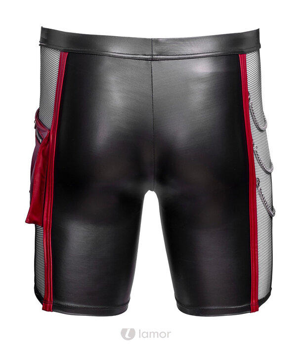 * NEK NEK short in zwart mattlook met kettingen & cargozak