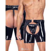 Black Level Lak Chaps met String – Po-vrij & Kruisloos – Glanzend Zwart