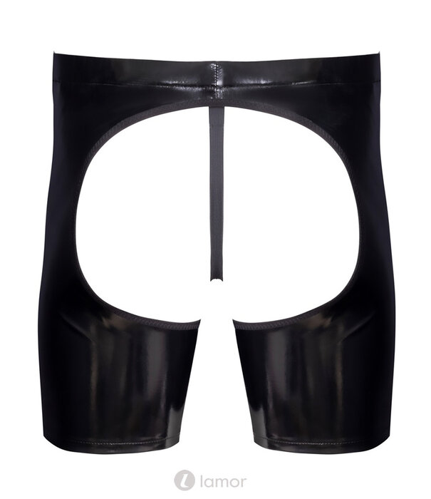 * BLACK LEVEL Black Level Lak Chaps met String – Po-vrij & Kruisloos – Glanzend Zwart