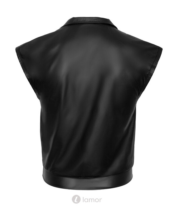 * NEK Losvallend zwart Mattlook heren shirt van NEK met stretchboord, open voorkant en reverskraag met nieten