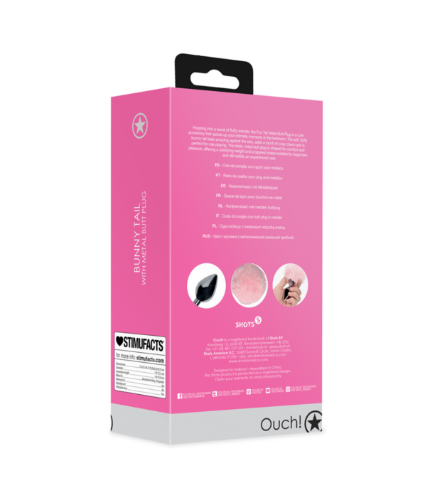Ouch! by Shots Konijnenstaart met metalen buttplug
