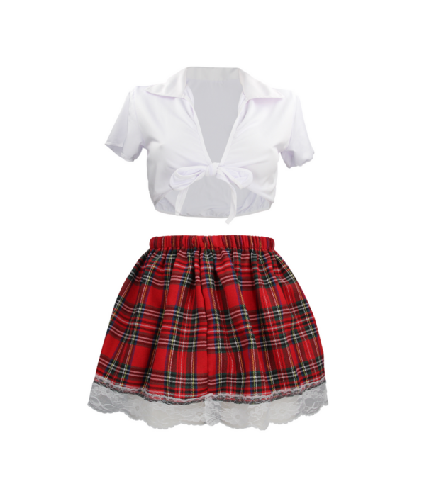 S-Line by Shots Schoolgirl Kostuum - S/M - Wit