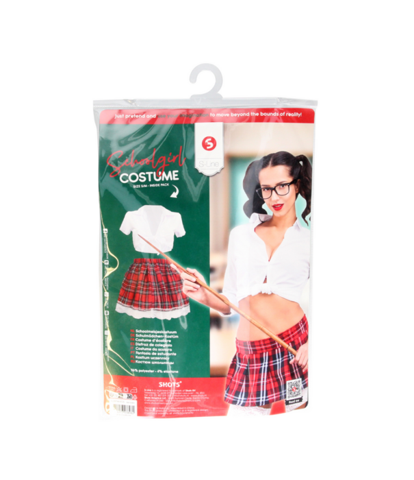 S-Line by Shots Schoolgirl Kostuum - S/M - Wit