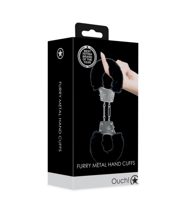 Ouch! by Shots Bont Metalen Handboeien - Zwart