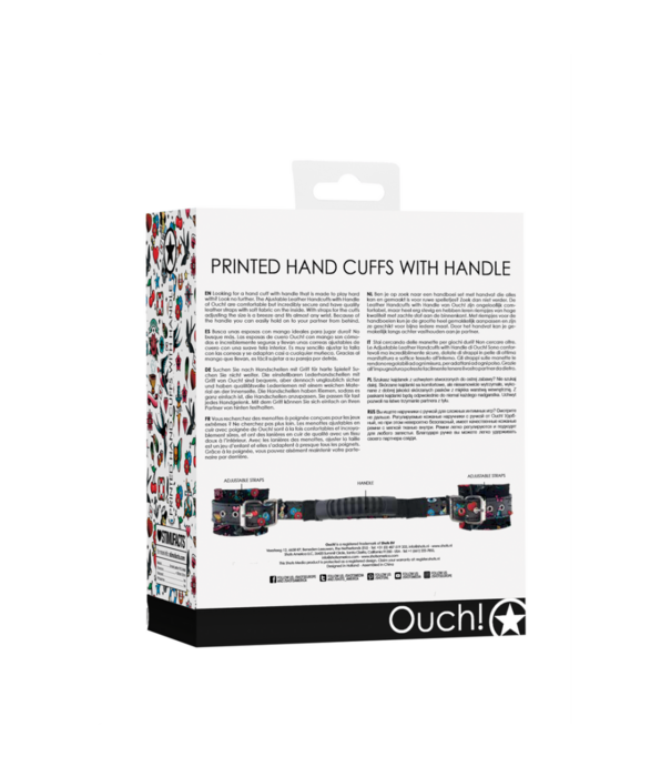 Ouch! by Shots Geprinte Handboeien met Handvat