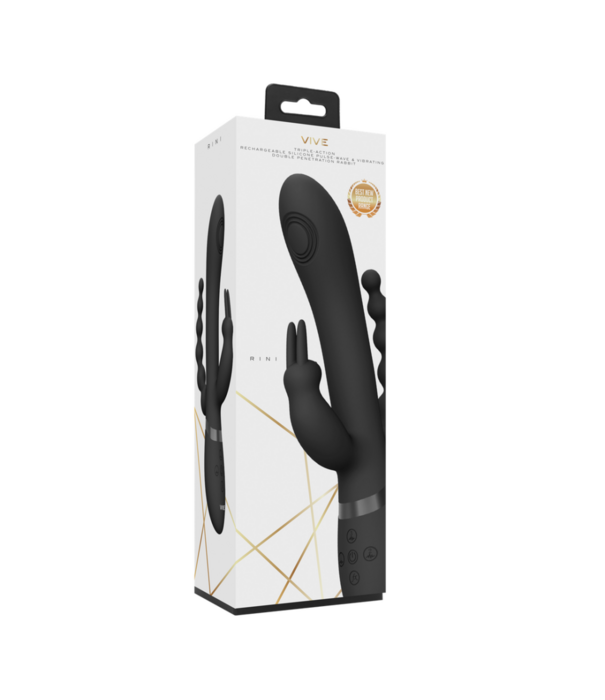 VIVE by Shots Rini - Pulse Wave  Vibrerende Dubbele Penetratie Rabbit - Zwart