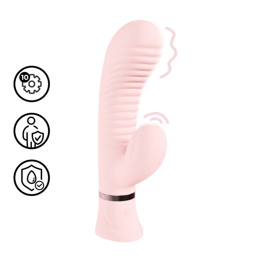 Loveline by Shots Mystique - Geribbelde Konijnen Vibrator - Roze afbeelding