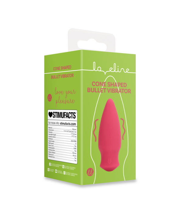 Loveline by Shots Kegelvormige Bullet Vibrator - Blushing Red