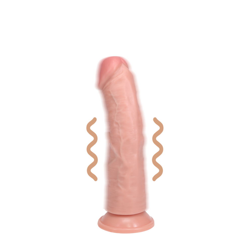 RealRock by Shots Vibrerende Regelmatige Gebogen Dildo - 6 / 15,5 cm - Vlees afbeelding