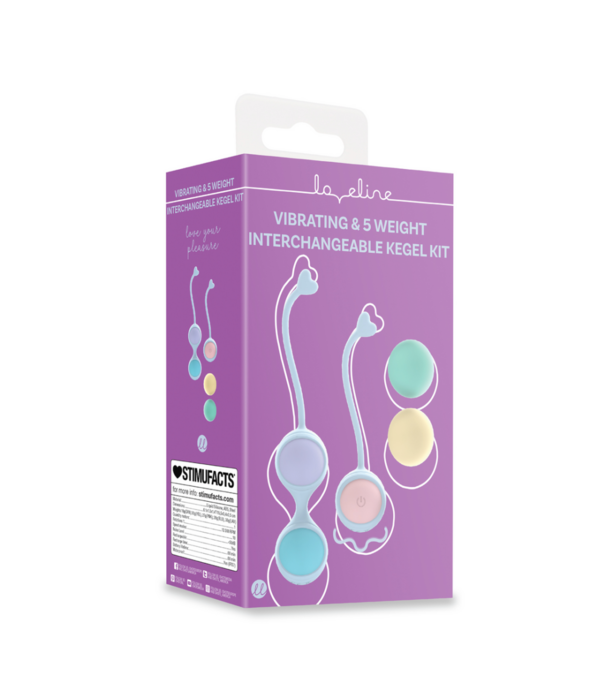 Loveline by Shots Vibrerende en 5 Gewicht Verwisselbare Kegelset - Paars