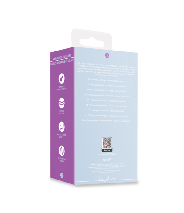 Loveline by Shots Vibrerende en 5 Gewicht Verwisselbare Kegelset - Paars