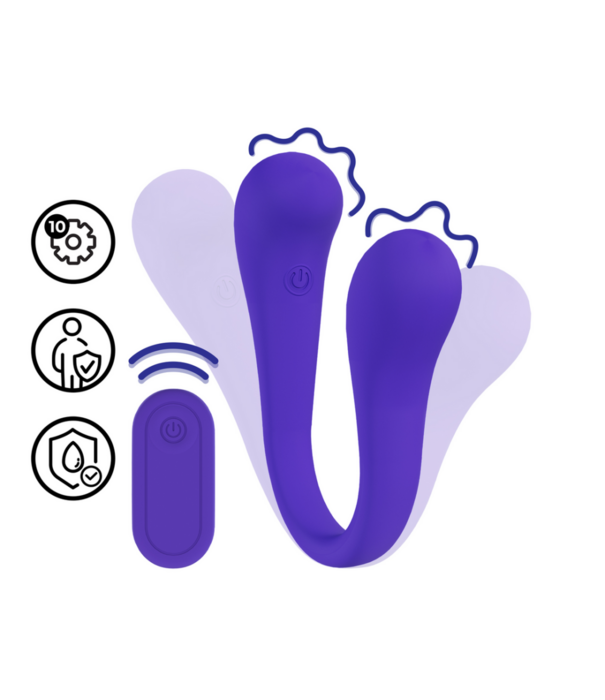 Loveline by Shots Dubbelzijdige Buigbare Vibe met Afstandsbediening - Paars