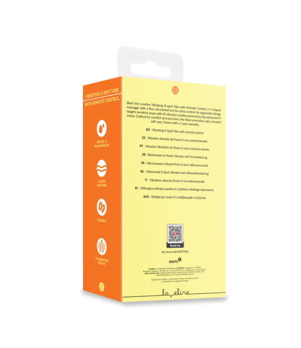 Loveline by Shots Vibrerende G-Spot Vibe met Afstandsbediening - Geel