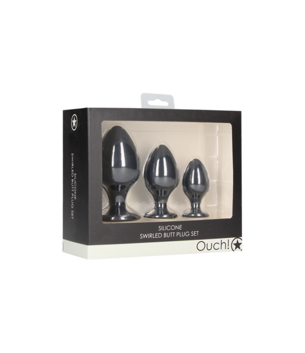 Ouch! by Shots Gedraaid Butt Plug Set - Zwart