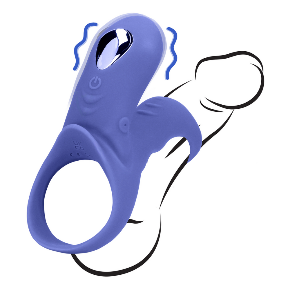 Loveline by Shots Vibrerende Cockring met Clit Stimulatie - Tamiya Blauw afbeelding