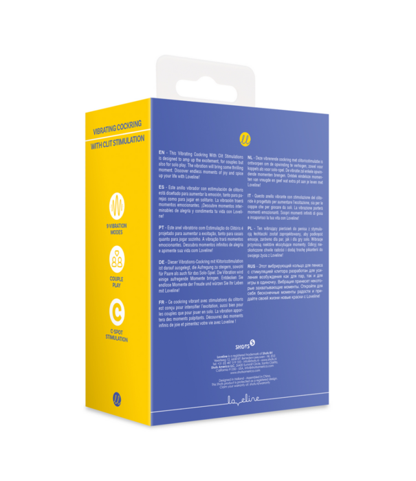 Loveline by Shots Vibrerende Cockring met Clit Stimulatie - Tamiya Blauw