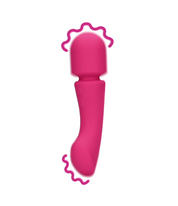 Loveline by Shots Ultra Soft Silicone Dubbelzijdige Wand Vibrator - Prestone Roze